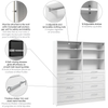 Bestar Florence 71" Modular Reach-In/Walk-In Closet System with Storage - White|Système de garde-robe et pièce-penderie modulaire Florence de Bestar de 71 po avec rangement - blanc