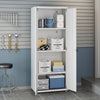 Fortress Textured Metal 75.4" Garage Cabinet with 4 Adjustable Shelves - White|Armoire Fortress de Manhattan Comfort de 75,4 po en métal texturé avec 4 tablettes réglables pour le garage - blanche
