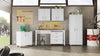Fortress Textured Metal 75.4" Garage Cabinet with 4 Adjustable Shelves - White|Armoire Fortress de Manhattan Comfort de 75,4 po en métal texturé avec 4 tablettes réglables pour le garage - blanche