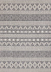 Jackson Grey White Patterned Rows Rug, 7'10\" x 10'6\" Outdoor Area Rug