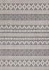 Jackson Grey White Patterned Rows Rug, 7'10" x 10'6" Outdoor Area Rug | Tapis Jackson gris blanc a motifs en rangees, 7'10" x 10'6"