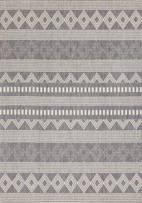Jackson Grey White Patterned Rows Rug, 7'10