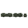 Verandah Mid-Century Modern 3-Piece Sofa Set in Olive Green