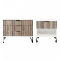 Dumbo Modern 2-Piece Dresser Set in Rustic Gray and White 