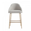 Gracie Modern Metal Upholstered Counter Stool in Stone Gray and Gold Bar Stool | Tabouret de comptoir moderne en metal Gracie, rembourre, gris pierre et or