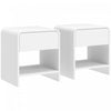 HOMCOM Nightstand Set of 2, Bedside Table with Rounded Corners, White