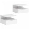 HOMCOM Floating Nightstand Set of 2, Bedside Table with Drawer and Shelf