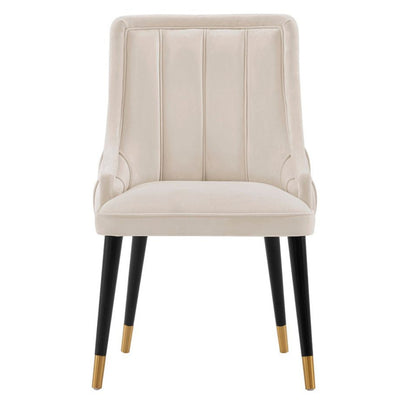 Manhattan Comfort Modern Eda Velvet Dining Chair - Midnight Cream|Chaise de salle à manger moderne Eda de Manhattan Comfort en velours - crème minuit