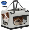 PawHut Pet Carrier Bag, Soft-Sided Dog Carrier for Small to Large Dogs, Portable Pet Travel Bag with Security Buckle Strap, Mesh Windows, Washable Cushion and Bowl, Light Grey