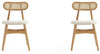 Manhattan Comfort Set of 2 Colbert Dining Chairs - Natural Cane & Oatmeal|Ensemble 2 chaises de salle à manger Colbert de Manhattan Comfort - cannage naturel et avoine
