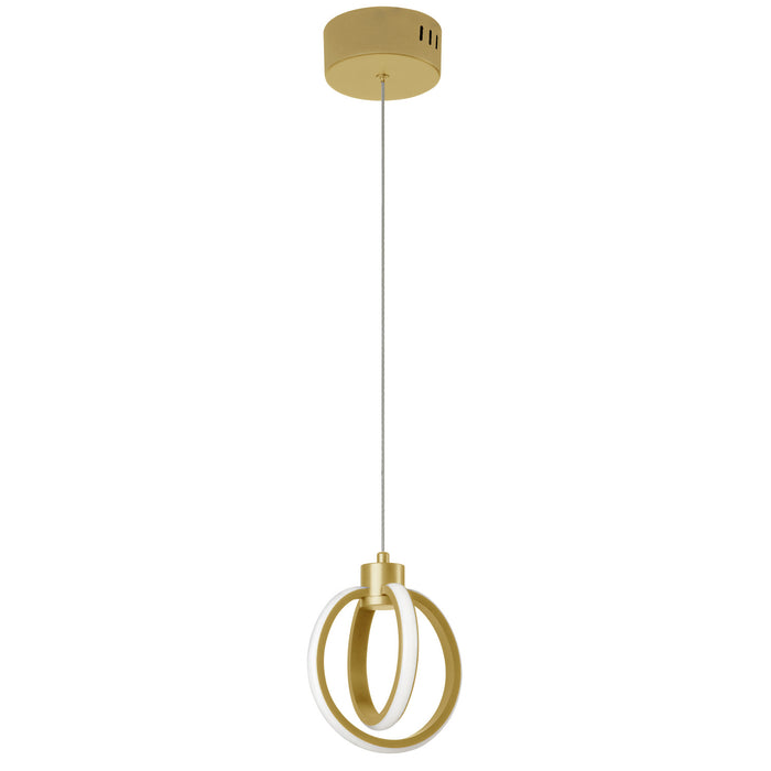 Dainolite Parson LED Pendant 14w Aged Brass Finish White Silicone Diffuser Lamp
