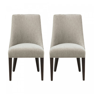 Beever Modern Wood Chenille Dining Chair in Taupe - Set of 2 | Chaise de salle a manger moderne en bois et chenille Beever, taupe - Lot de 2