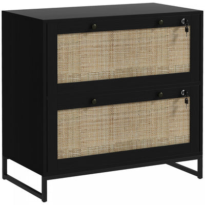 Vinsetto 2 Drawer File Cabinet With Locks For Letters, A4, Legal Size|Vinsetto Classeur Verrouillable Avec Barre De Suspension, Noir