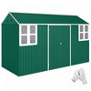 Outsunny 12' x 5.5' Metal Garden Storage Shed with Lockable Door Green