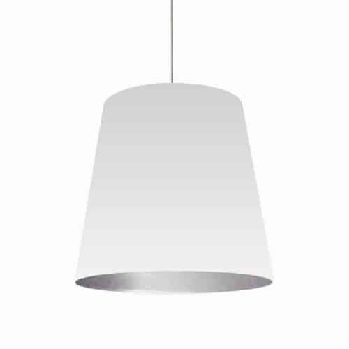 Dainolite Oversized Drum 1 Light Pendant Large White/Silver Shade Lamp