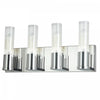 Dainolite Tube 4 Light Vanity Light Polished Chrome Clear Fluted Glass Lamp