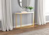 44” Modern Console Table - Marble With Gold Finish | Console moderne de 44 po - marbre avec fini doré