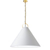 Dainolite Princeton 1 Light Pendant 32" Dia Aged Brass Finish White Shade Lamp|Luminaire suspendu Princeton de Dainolite de 32 po de diamètre avec abat-jour blanc, fini laiton vieilli et 1 ampoule