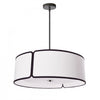 Dainolite Notched Drum 4 Light Notched Drum Pendant Black Finish White Shade/White Diffuser Lamp|Luminaire suspendu de Dainolite avec abat-jour cylindrique blanc à encoches qui diffuse la lumière, fini noir et 4 ampoules