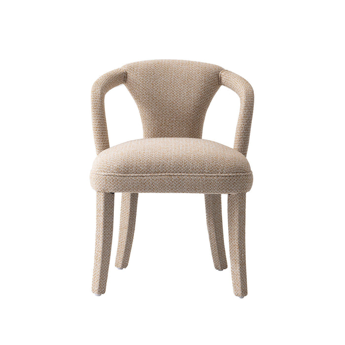 Palmer Mid-Century Modern Upholstered Tweed Armchair in Gold Dust Dining Chair