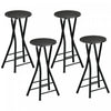 HOMCOM 24" Bar Stools Set of 4, Folding Bar Chairs with Footrest, Black
