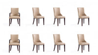 Shubert Modern 8-Piece Dining Chair Set in Tan