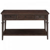 Sabina Solid Wood Console Table With 3 Drawers And Shelf - Espresso