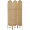 HOMCOM 3 Panel Room Divider, Bohemian Folding Privacy Screen, Natural Wood