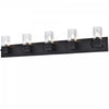 Dainolite Veronica 5 Light Vanity Light Matte Black Clear Glass Lamp