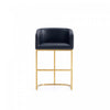 Louvre Mid-Century Modern Metal Upholstered Counter Stool in Black Bar Stool | Tabouret de comptoir rembourre en metal noir style milieu du siecle Louvre