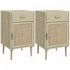 HOMCOM Bedside Table Set of 2 with Storage Drawer for Bedroom Living Room