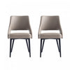 Tremont Modern Vegan Leather Metal Dining Chair in Taupe - Set of 2 | Chaise de salle a manger moderne Tremont en cuir vegetalien et metal, taupe - Lot de 2