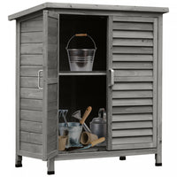 Outsunny Garden Shed Wooden Garden Storage Shed 2 Door Unit Solid Fir Wood Garage Tool Organisation 