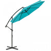 Costway 10 FT Patio Offset Umbrella with Easy Tilt Adjustment Crossed Base Vented Top Turquoise