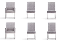Element Modern 6-Piece Dining Chair Set in Gray 