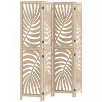 Homcom 4 Panel Room Divider, Detachable Privacy Screens, Natural Wood
