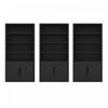 Rivington Modern 40\" Bookcase Cabinet in Black - Set of 3
