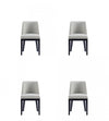 Gansevoort Modern Wood Vegan Leather Dining Chair in Stone Gray - Set of 4
