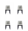 Gansevoort Modern Wood Vegan Leather Dining Chair in Stone Gray - Set of 4 | Chaise de salle a manger moderne Gansevoort en bois et cuir vegetalien gris pierre - Lot de 4