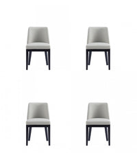 Gansevoort Modern Wood Vegan Leather Dining Chair in Stone Gray - Set of 4