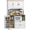 HOMCOM 64" Kitchen Pantry Cabinet, Kitchen Hutch with 3 Cabinets, 2 Drawers