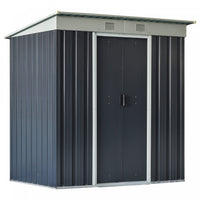 Outsunny 6' X 4' Outdoor Storage Shed, Metal Garden Tool Storage House Organizer With Lockable Slidi