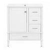 Oliver Solid Wood Bathroom Vanity with Sink Combo and Smart Storage, White