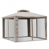 Outsunny 10' X 10' Patio Gazebo Outdoor Pavilion 2 Tire Roof Canopy Shelter Garden Event Party Tent |Outsunny 10x10pi Pavillon De Jardin A Double Toit Avec Fonction De Ventilation Auvent Abri Jardin Ev