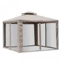 Outsunny 10' X 10' Patio Gazebo Outdoor Pavilion 2 Tire Roof Canopy Shelter Garden Event Party Tent 