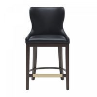Blair Modern Wood Upholstered Counter Stool in Black 