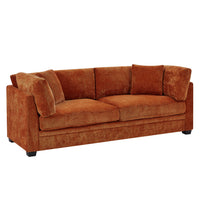 Flare Modern 83.5 Inch Flared Arms Sofa with High-Density Cushions, Caramel 