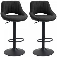 HOMCOM Bar Stools Set of 2 Swivel Adjustable Counter Height Barstools