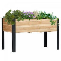 Outsunny 47''x24''x29'' Elevated Planter Box With Legs Raised Garden Bed, Metal Frame Elevated Plant