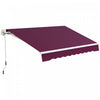 Outsunny 10' X 6.5' Retractable Awning With LED Lights, Uv40+, Wine Red|Outsunny Auvent Retractable 10' X 6.5' Avec Lumieres LED, Uv40+, Rouge Vin